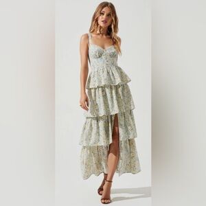 Astr Midsummer Eyelet Floral Lace Maxi Dress